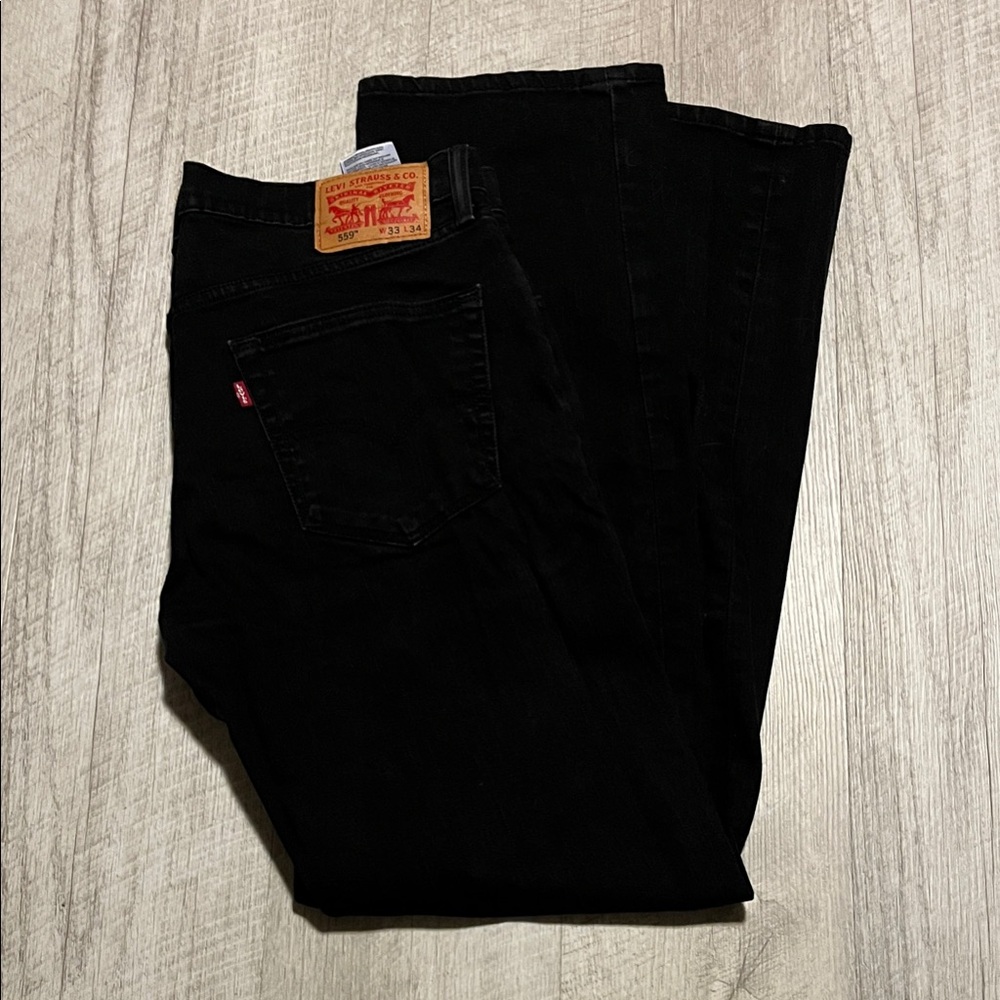 Levi's Men's Black 559 Relaxed Straight Jeans (33x36)